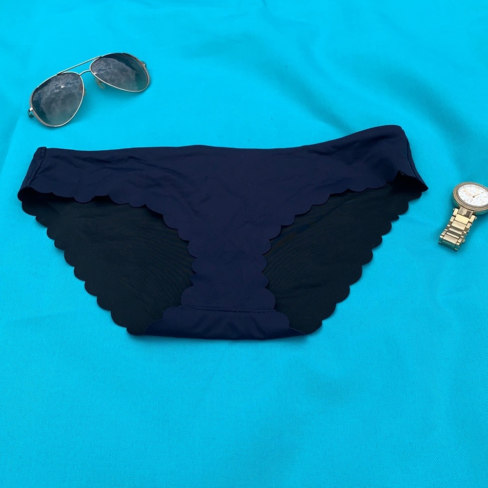 J Crew 🆕 S L small large scallop bikini bottom swimwear f0760